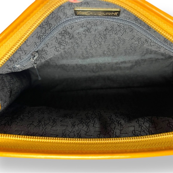 Vintage YSL Leather Woven Zip Pouch Clutch - Picture 12 of 13